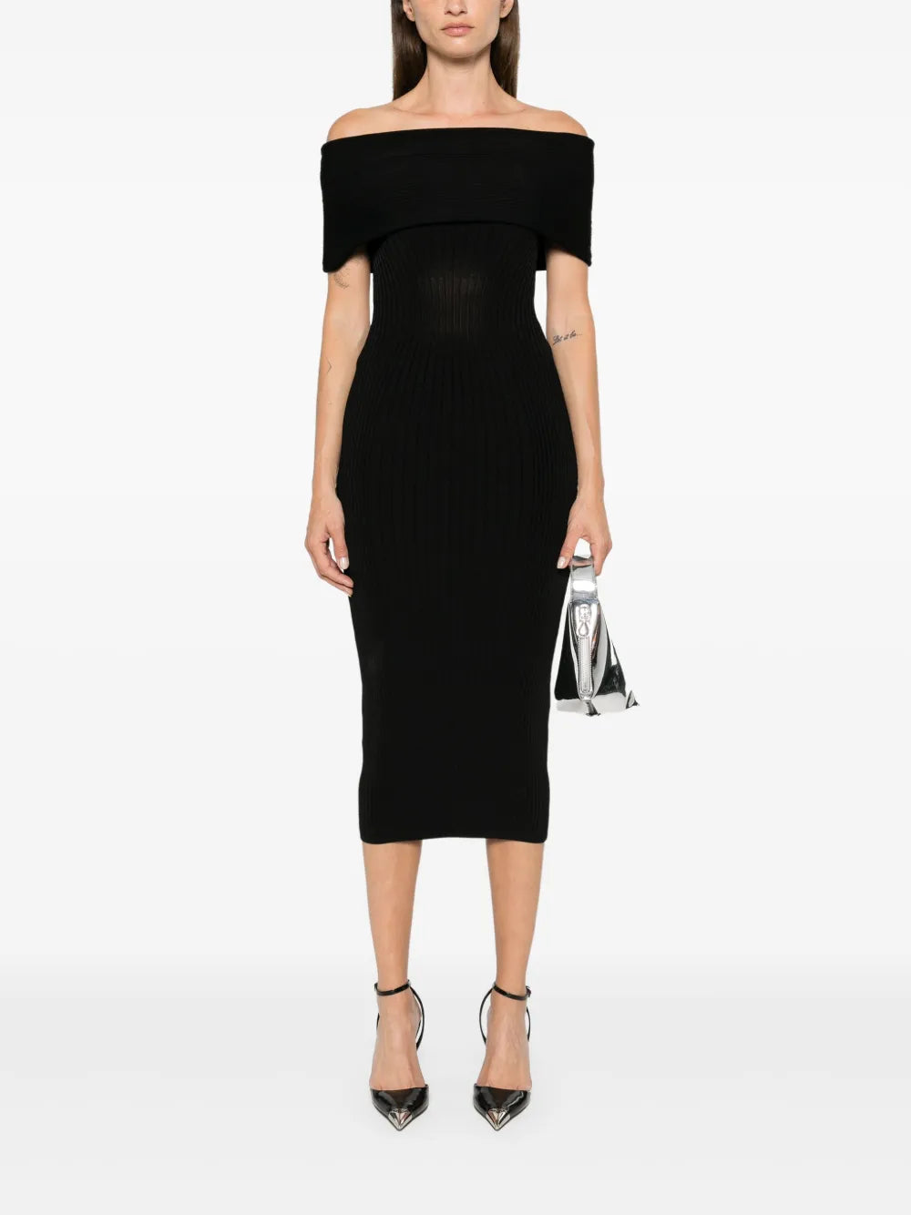 Off-Shoulder Knit Dress