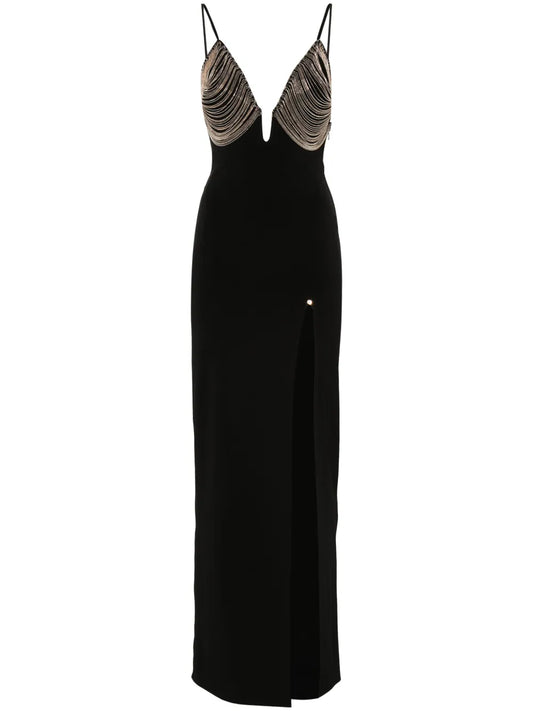 Fringe-Detail Maxi Dress
