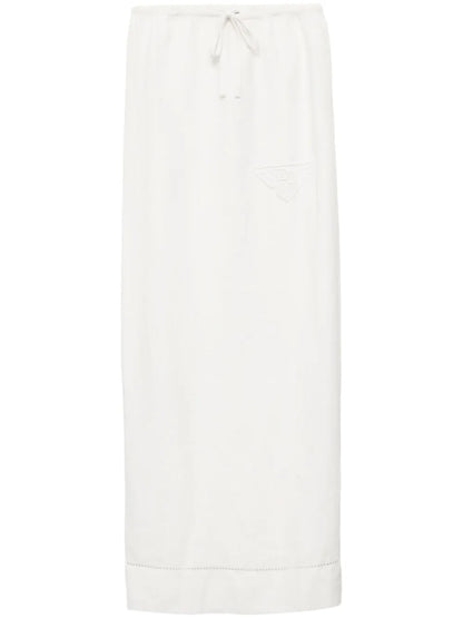 Embroidered Linen Skirt