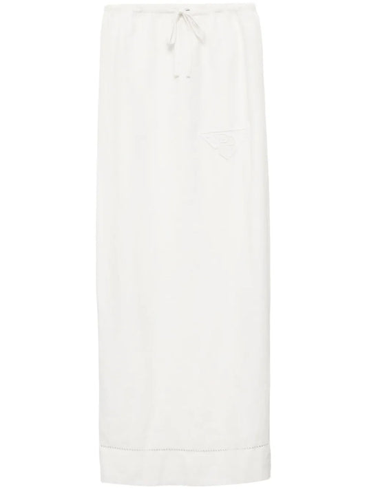 Embroidered Linen Skirt