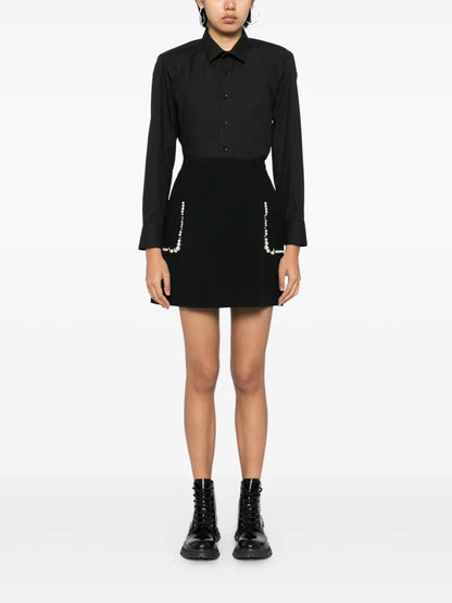 Pearl-Embellished Mini Skirt