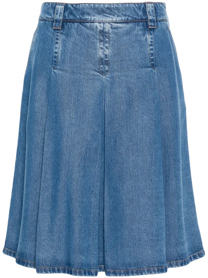 Embroidered-Logo Midi Skirt
