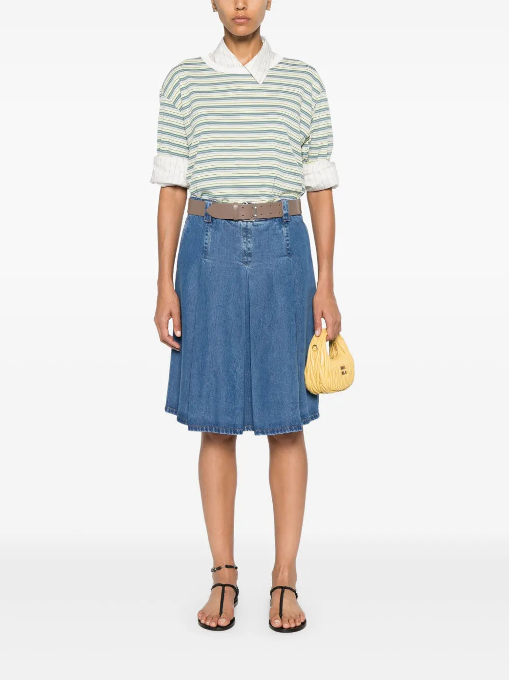 Embroidered-Logo Midi Skirt