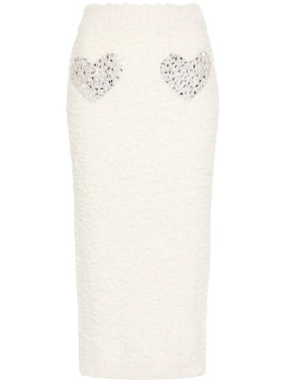Crystal-Embellished Midi Skirt