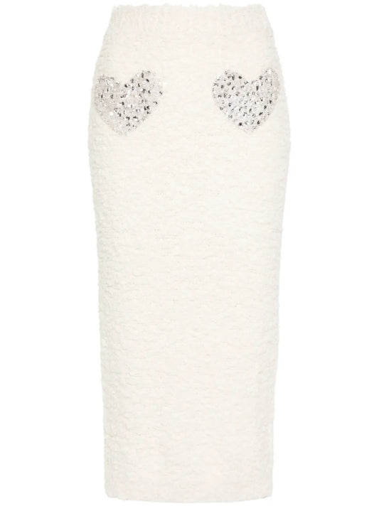 Crystal-Embellished Midi Skirt