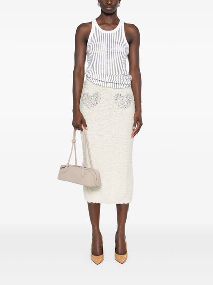Crystal-Embellished Midi Skirt