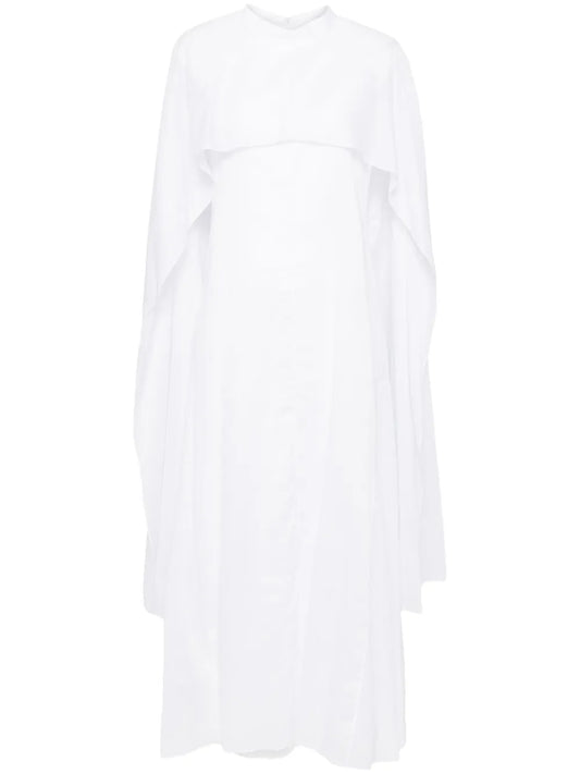 Cape-Embellished Midi Dress