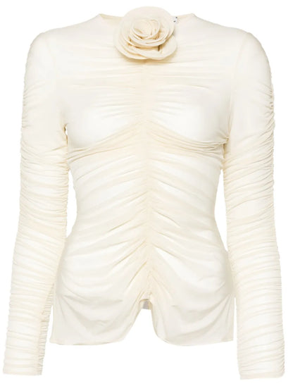 Floral-Appliqué Top