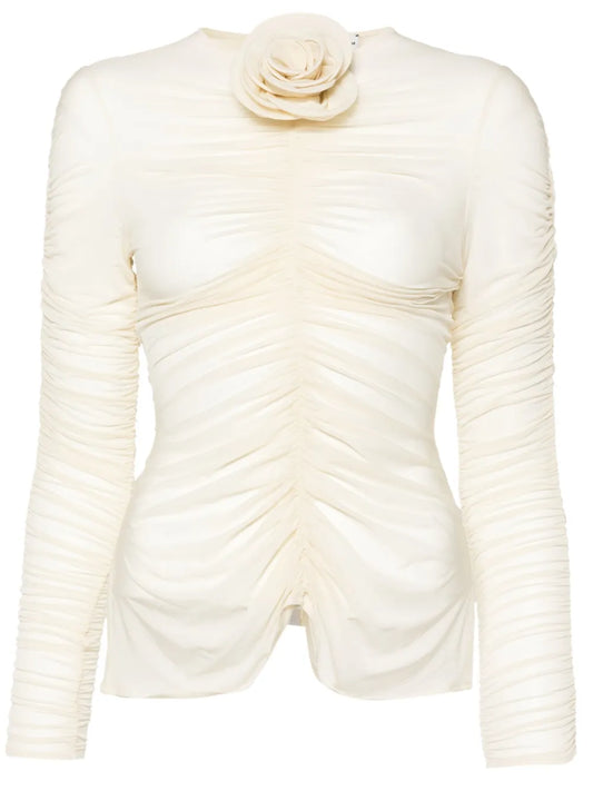 Floral-Appliqué Top