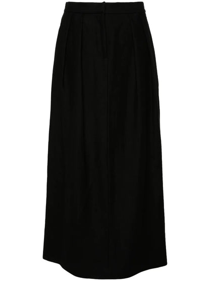 Pleat-Detail Midi Skirt
