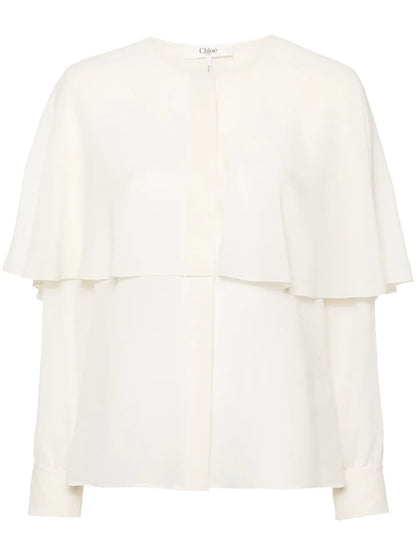 Cape-Design Silk Shirt