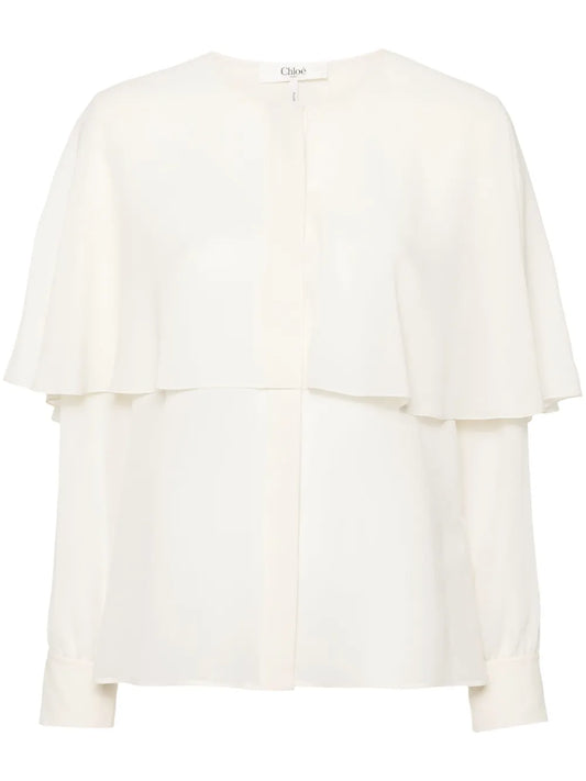 Cape-Design Silk Shirt