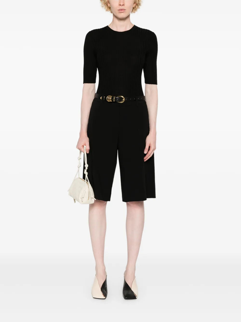 Snap Elbow-Sleeve Top