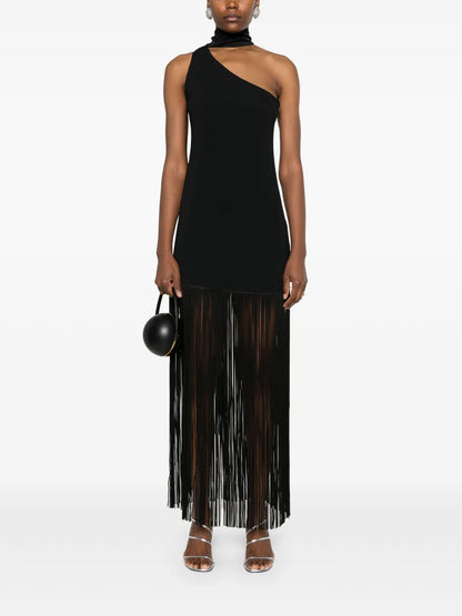 Asymmetric Fringed Dress