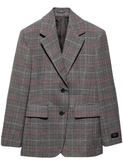 Prince Of Wales Checked Wool Blazer