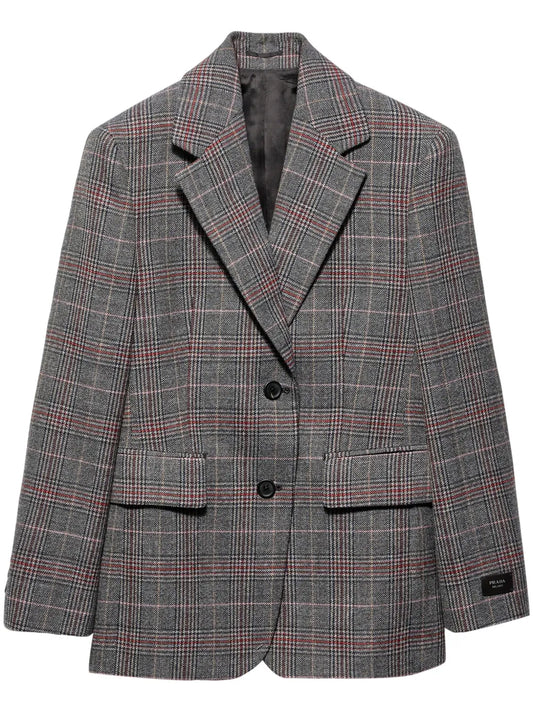 Prince Of Wales Checked Wool Blazer
