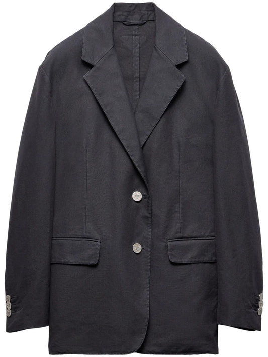 Single-Breasted Cotton Blazer