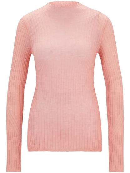 Mock-Neck Ribbed-Knit Jumper