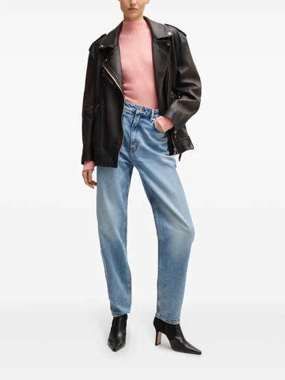 Mock-Neck Ribbed-Knit Jumper