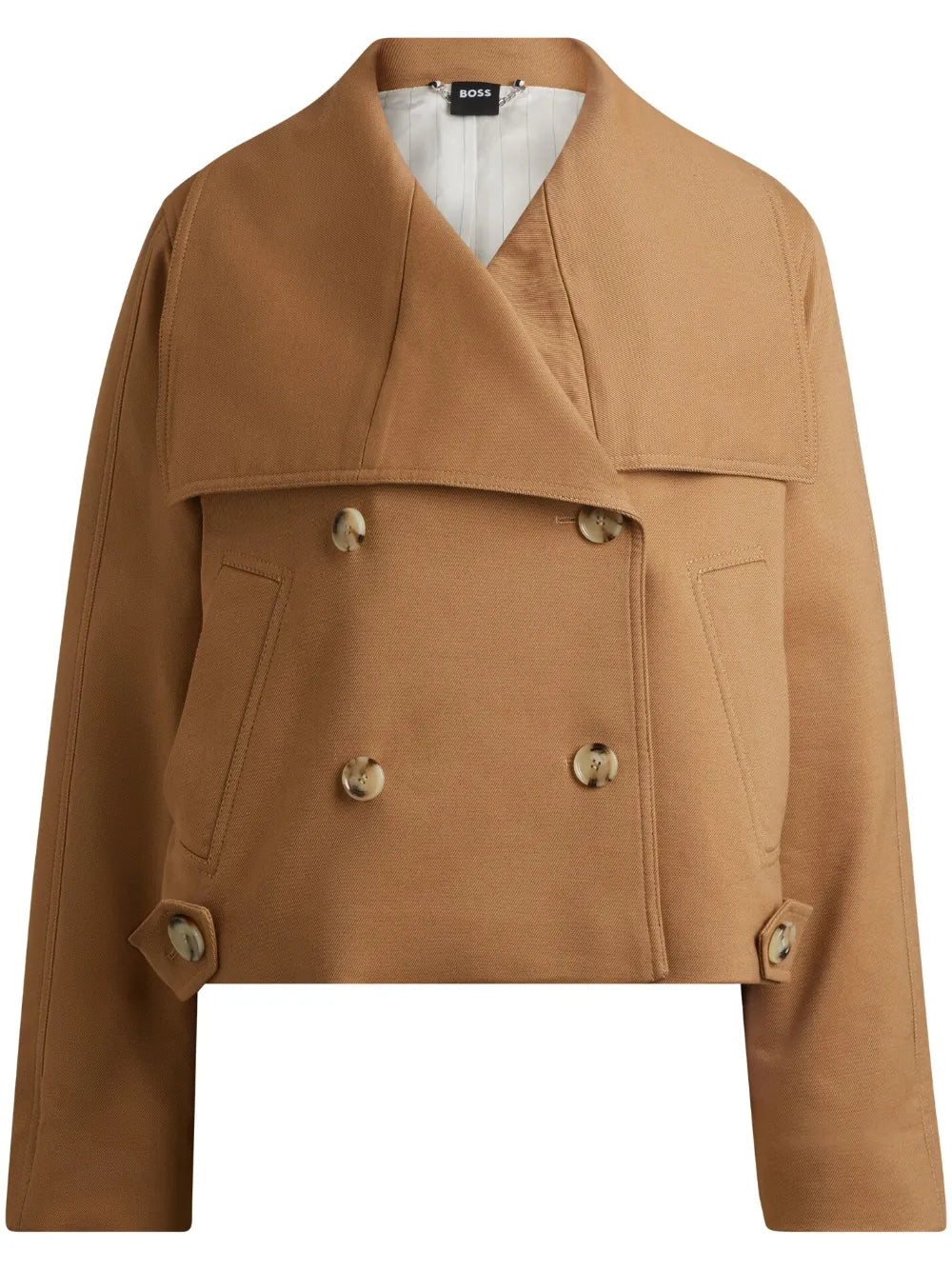 Draped-Collar Cropped Jacket