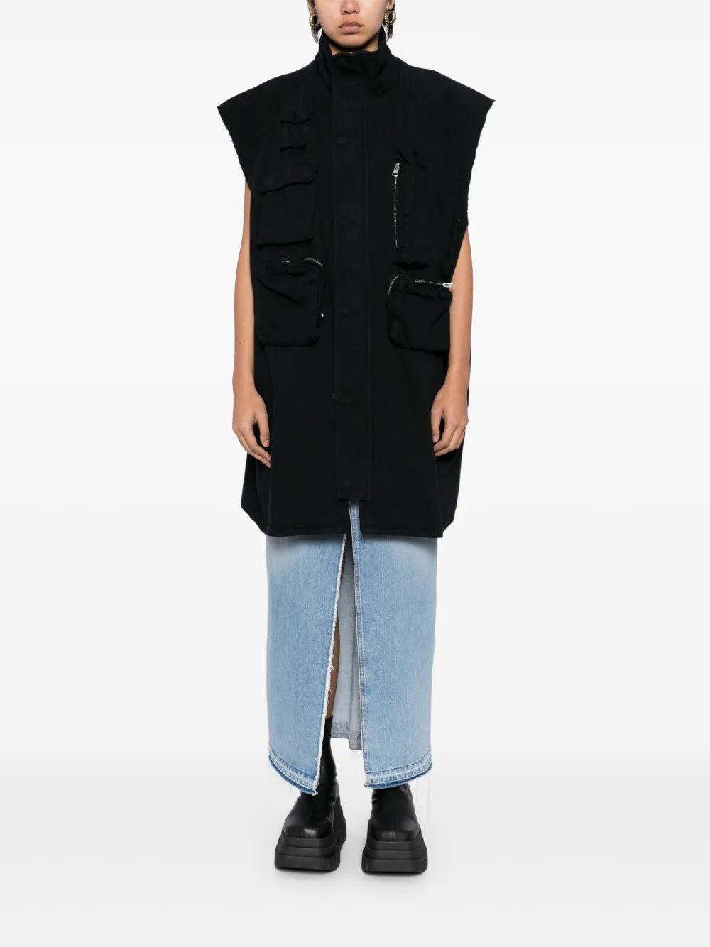 Multi-Pocket Zip-Up Vest