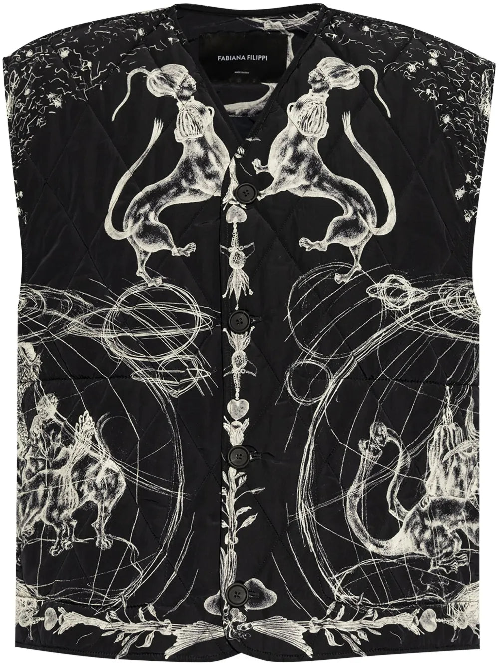 Animal-Motifs Quilted Gilet
