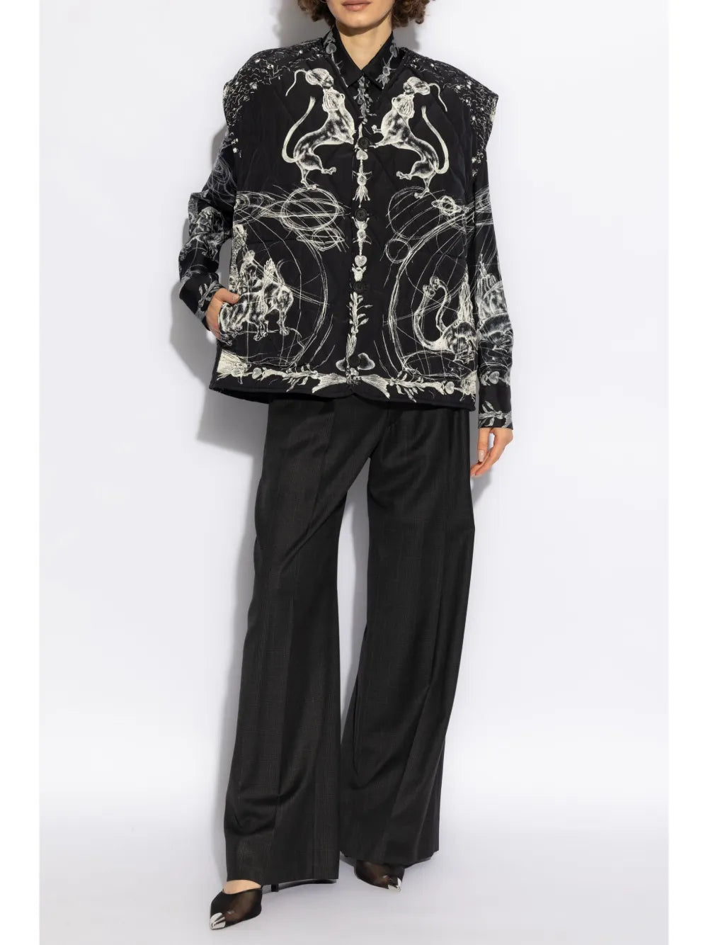 Animal-Motifs Quilted Gilet