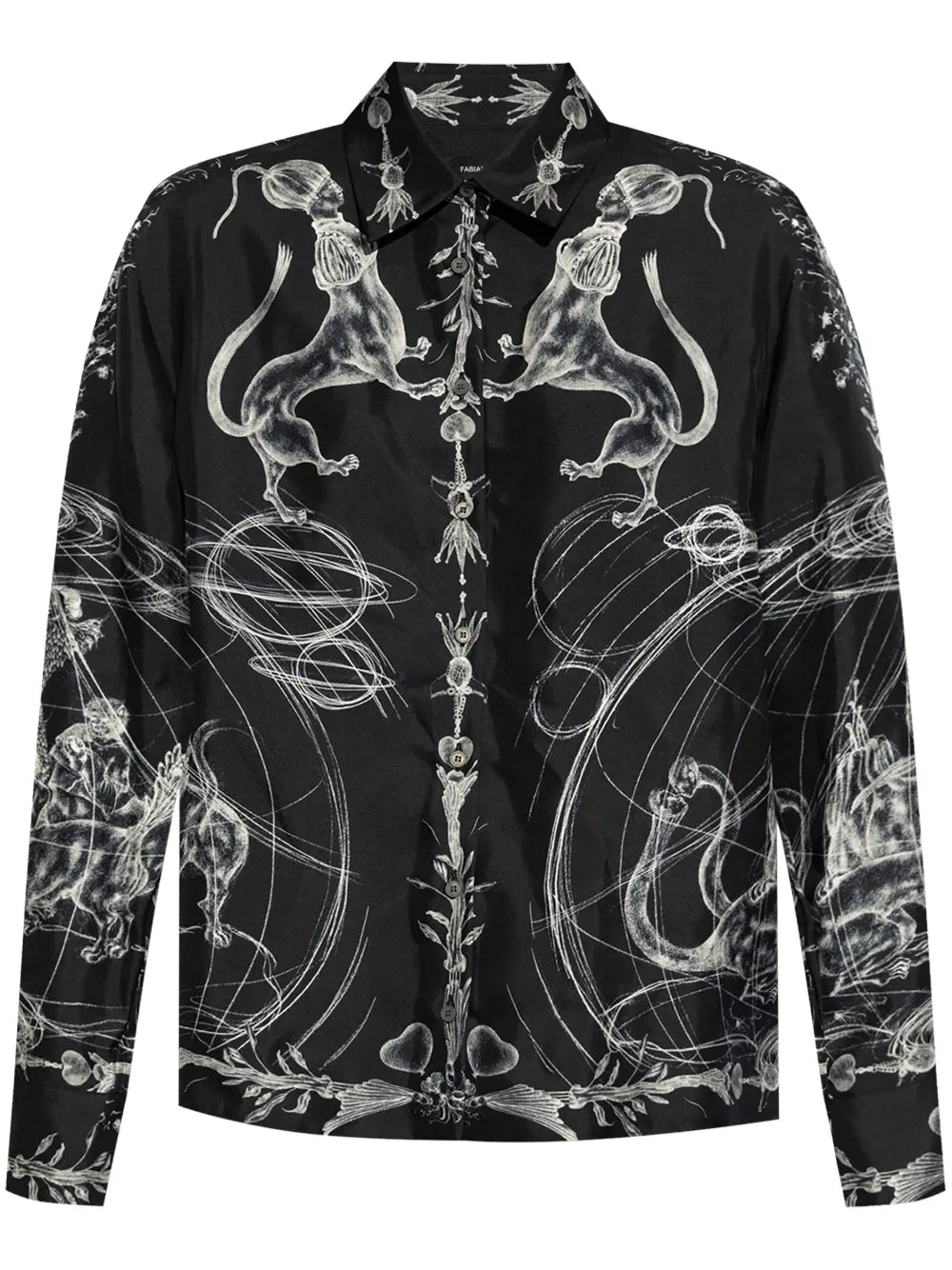 Graphic-Print Silk Shirt