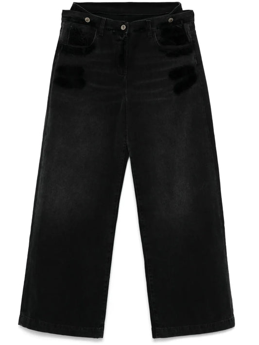 Layered-Waist Jeans
