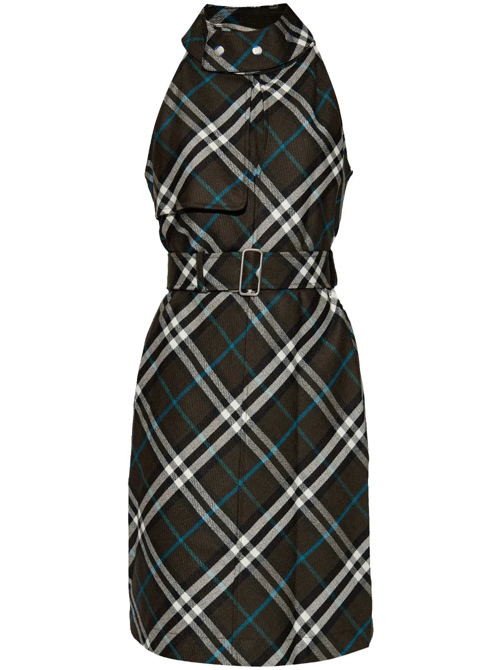 Check Pattern Halterneck Dress