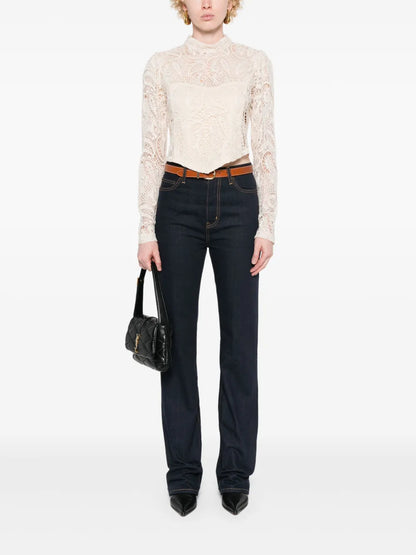 Cropped Macramé-Lace Top
