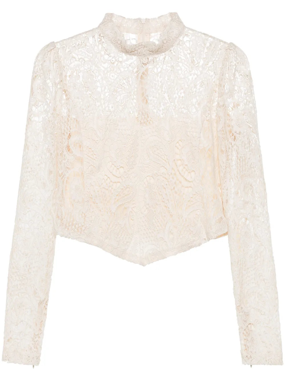 Cropped Macramé-Lace Top