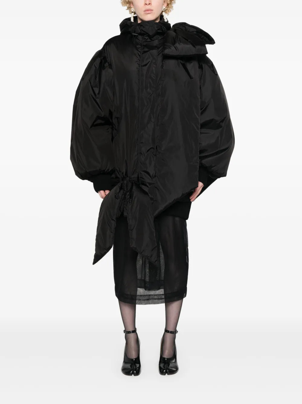 Bow-Detail Padded Coat