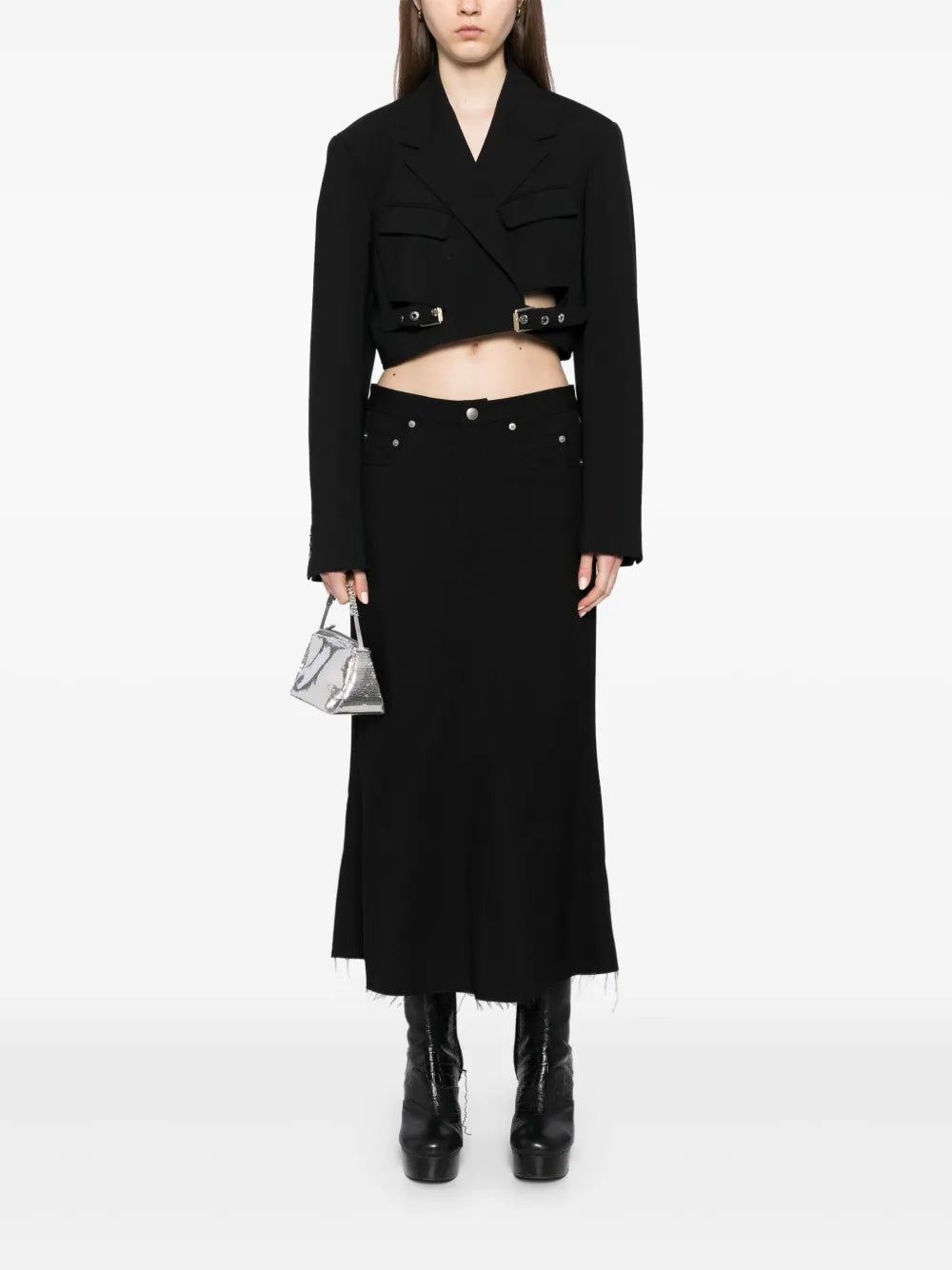 Frayed-Edge Skirt