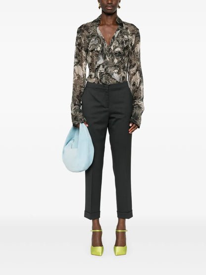 Cropped Wool Trousers