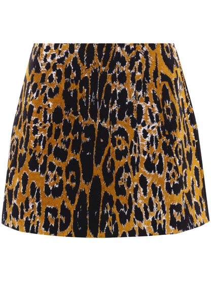 Leopard-Jacquard Skirt