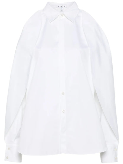Balloon-Sleeve Cotton Shirt