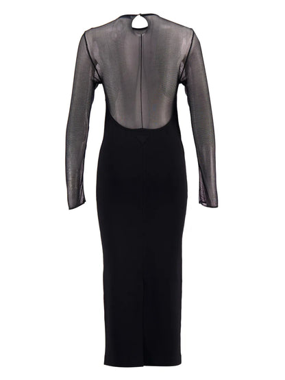 Semi-Sheer Midi Dress