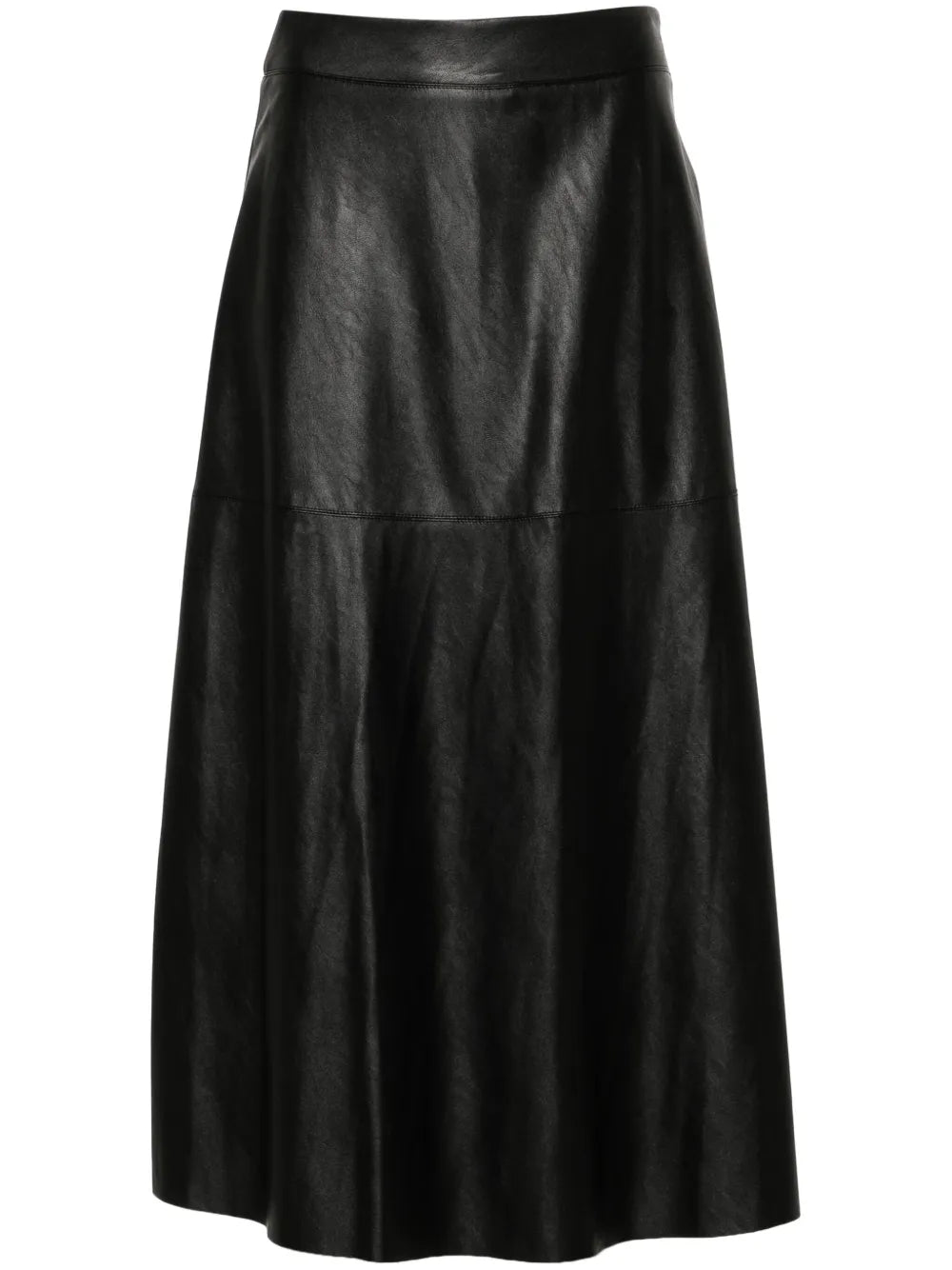 Faux-Leather Midi Skirt