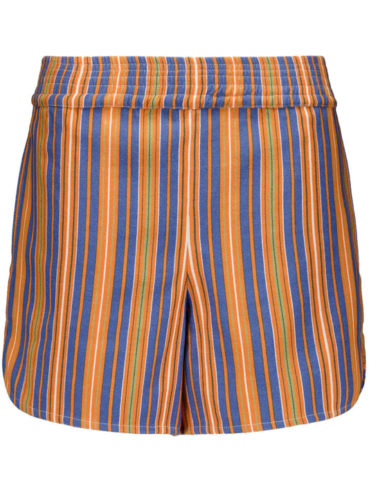Striped Cotton Mini Shorts