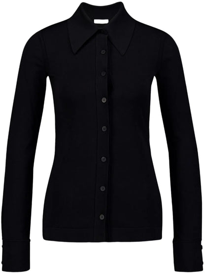 Pointed-Collar Cardigan