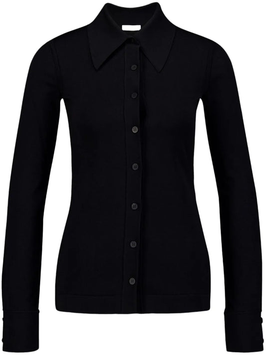 Pointed-Collar Cardigan