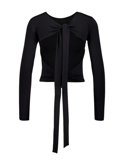 Knot-Detail Long-Sleeved Top
