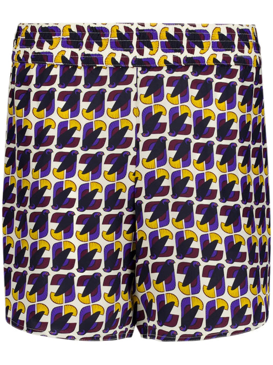 Printed Silk Shorts