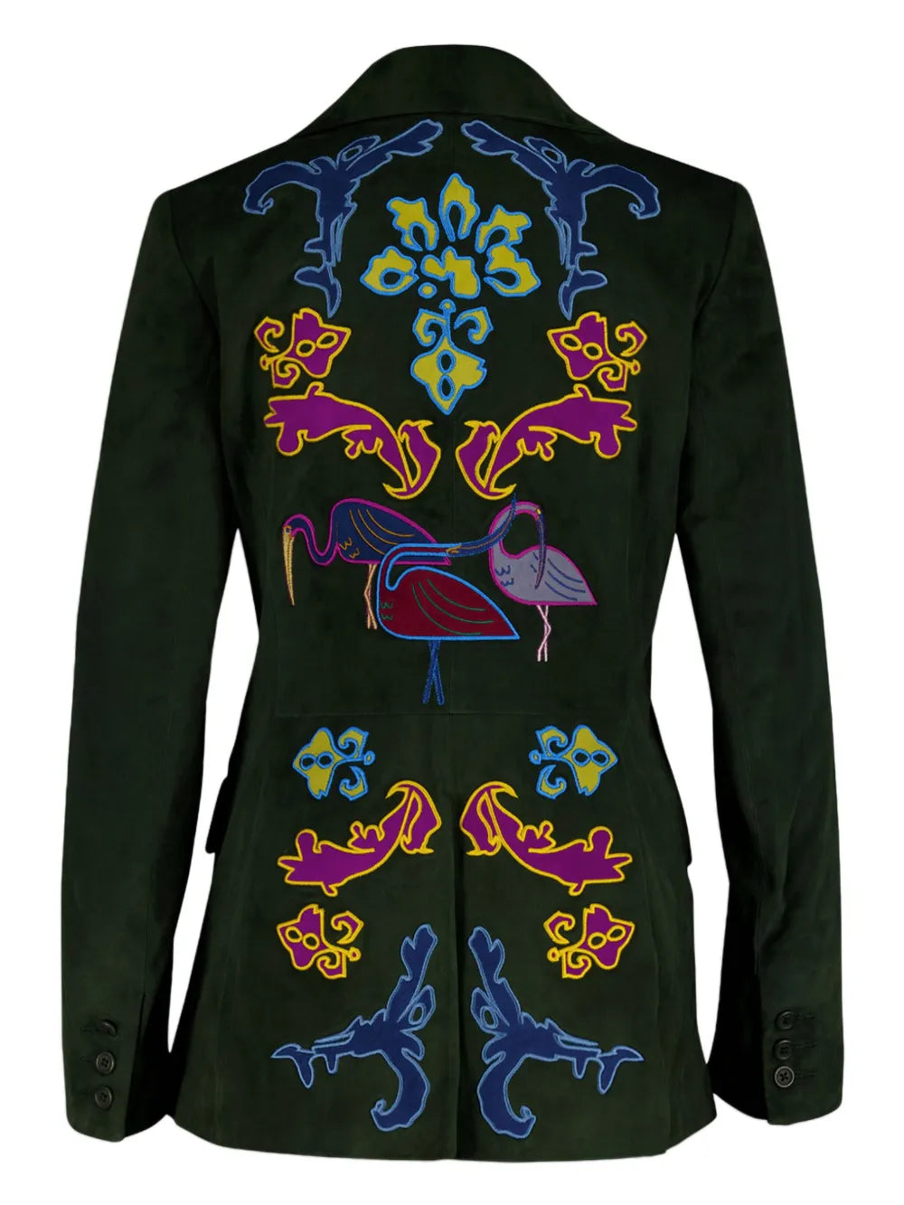 Embroidered Suede Blazer