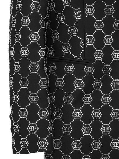 Monogram-Embellished Wool Blazer