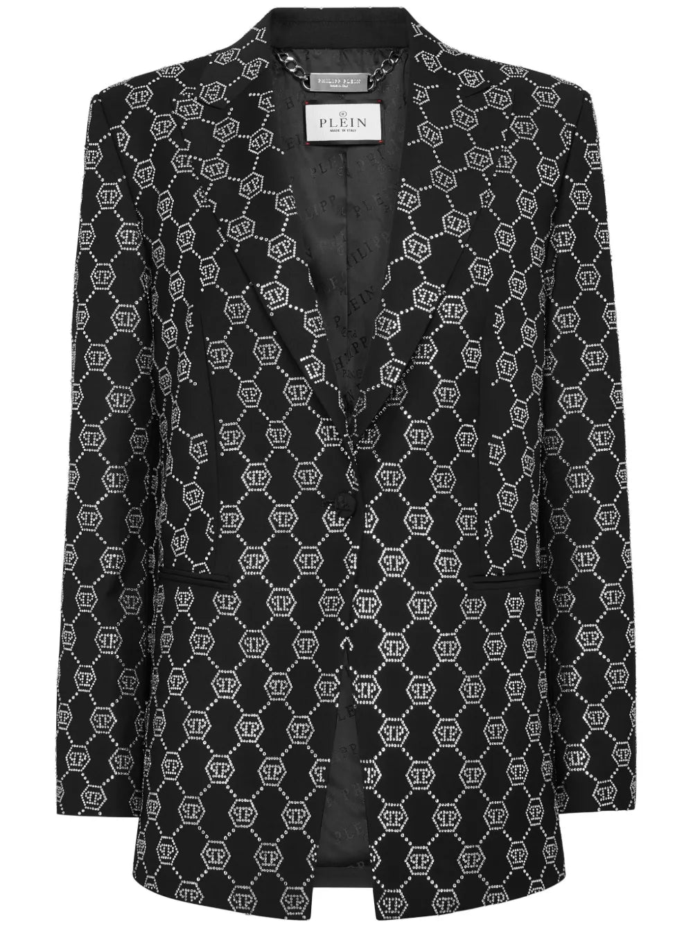 Monogram-Embellished Wool Blazer