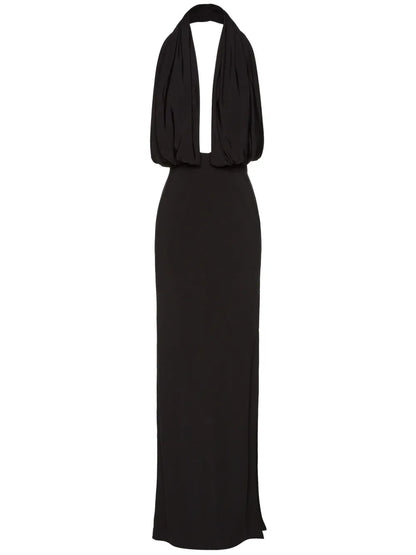 Draped-Detail Maxi Dress