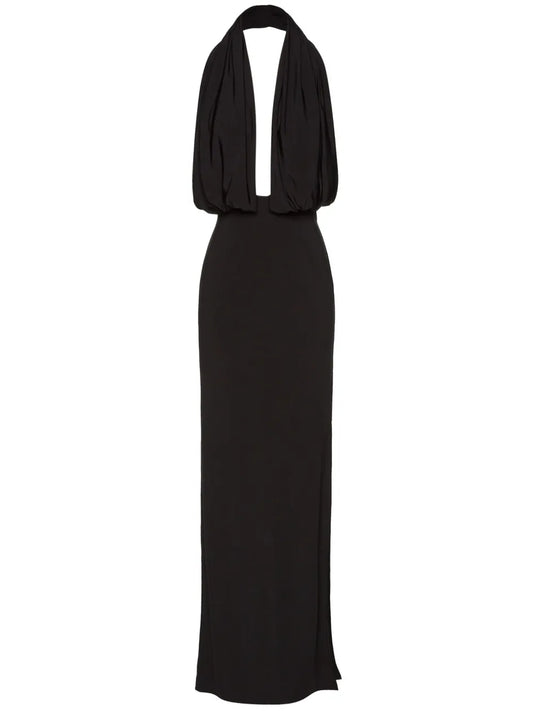 Draped-Detail Maxi Dress