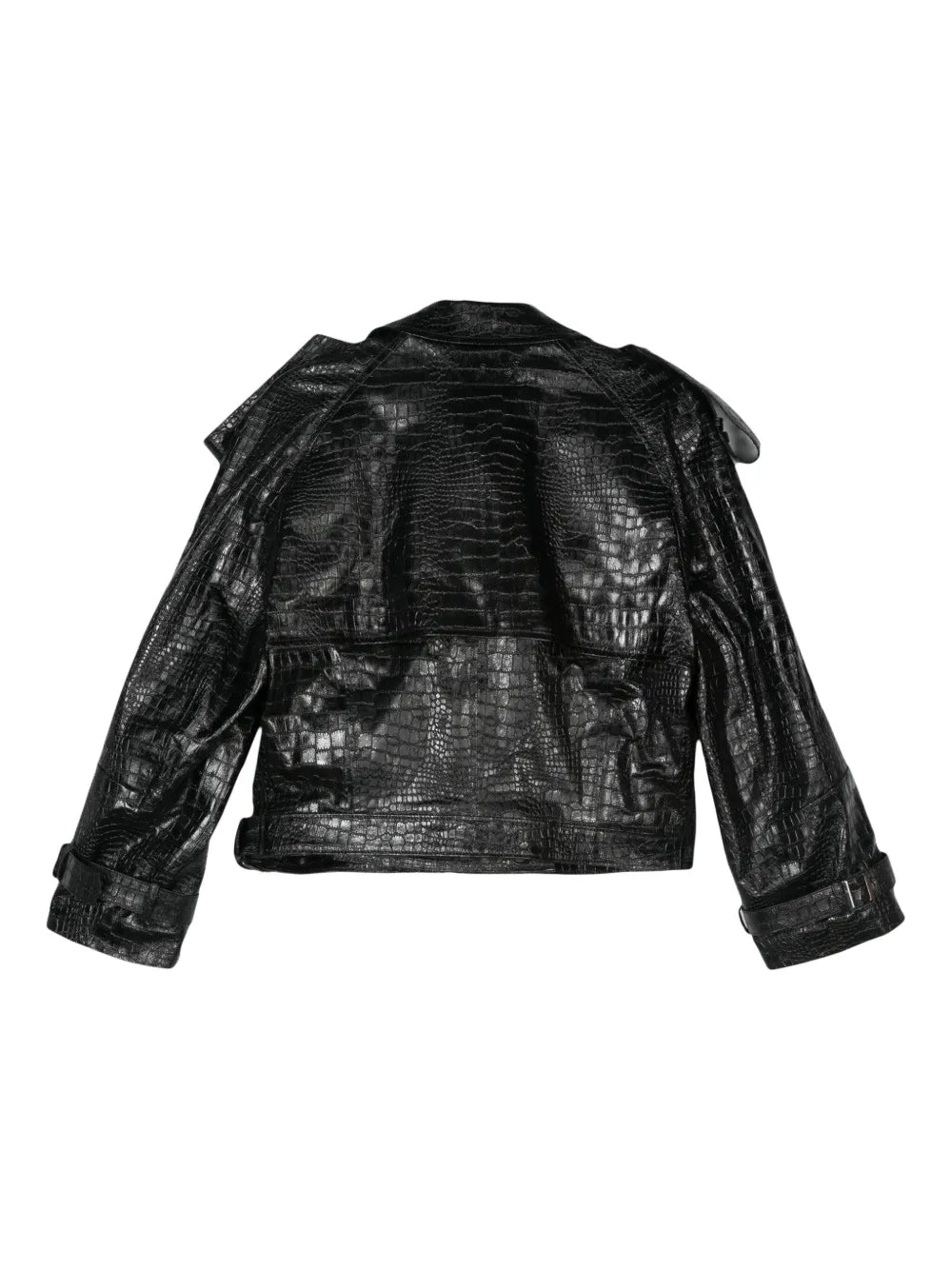 Crocodile-Embossed Biker Jacket